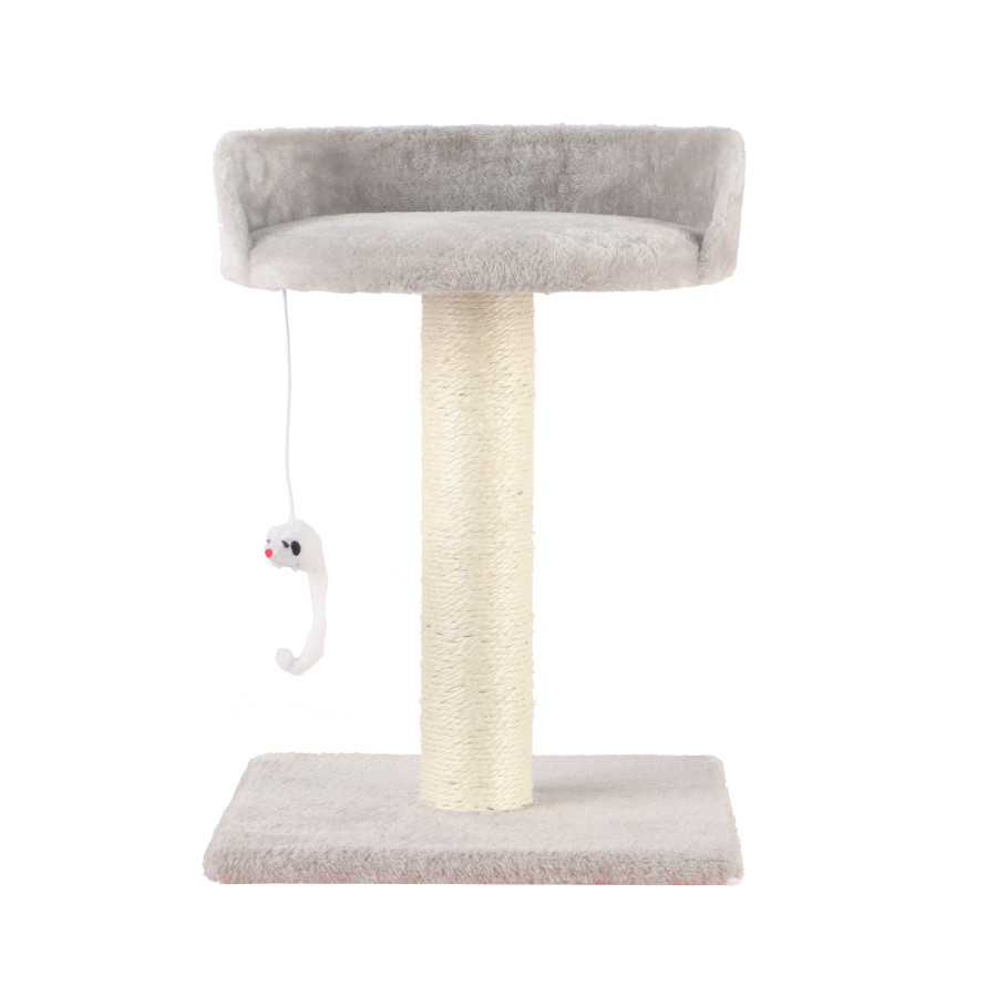 Leeby Tigrou arranhador com cama e brinquedo cinzento para gatos