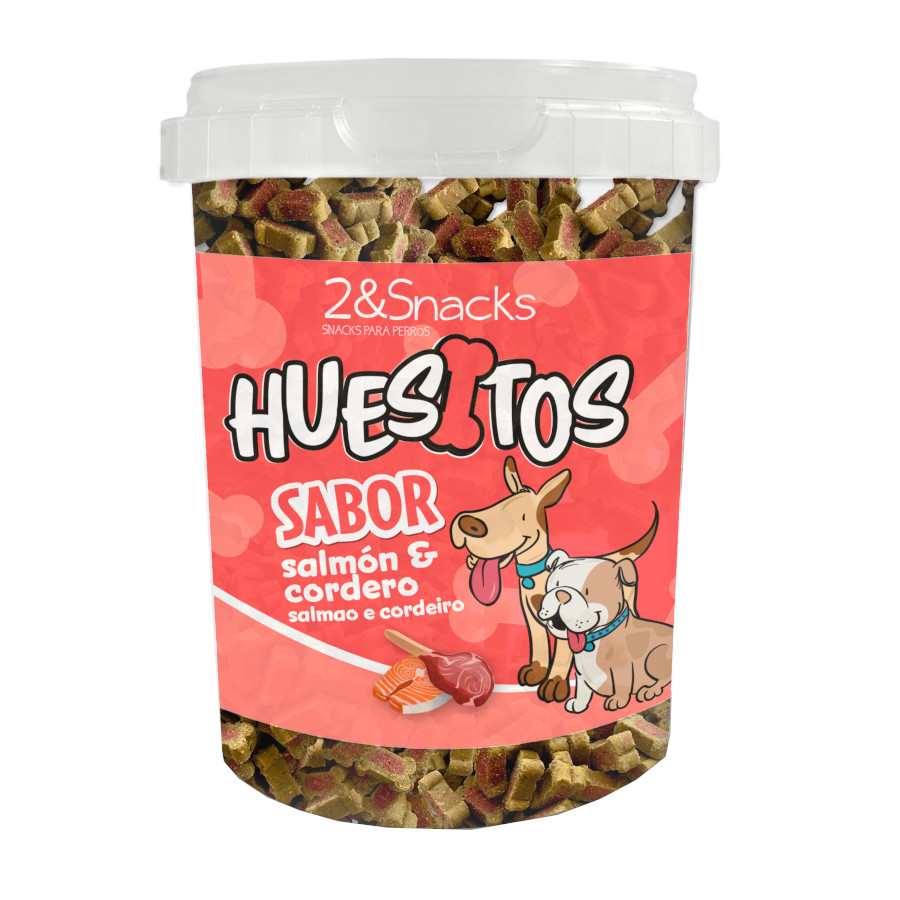0.6 kg 2&Snacks Ossinhos Duo Salmão e Cordeiro para cães