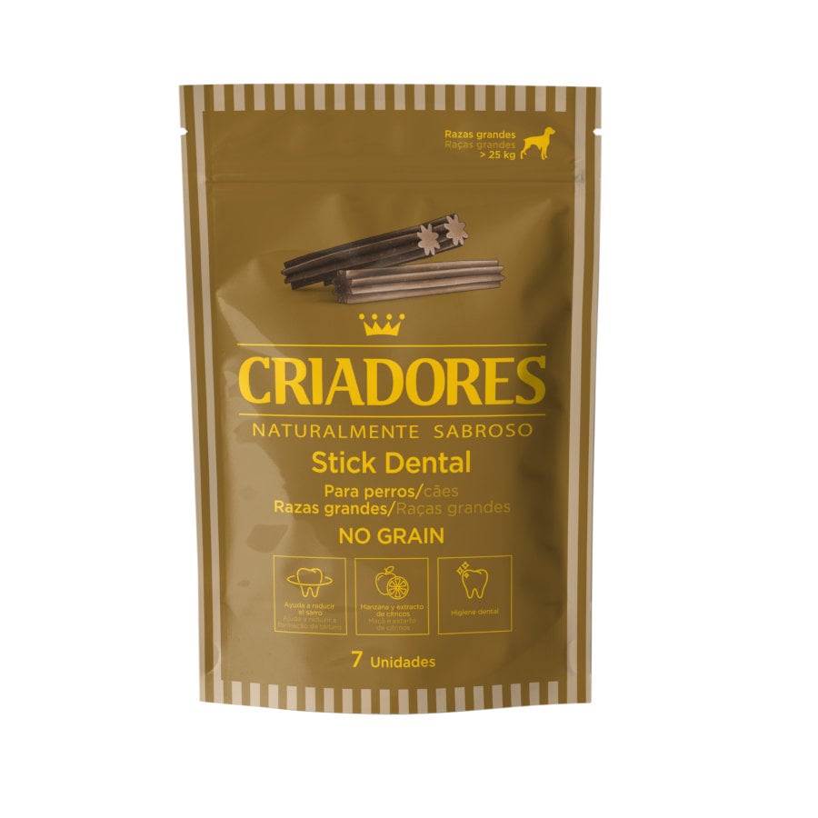 14 sticks Criadores Snacks Dentários Grain Free para cães de raça grande Pack poupança!