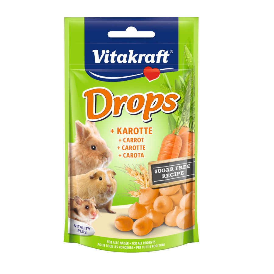 75 g Vitakraft Drops Doces de Cenoura para roedores