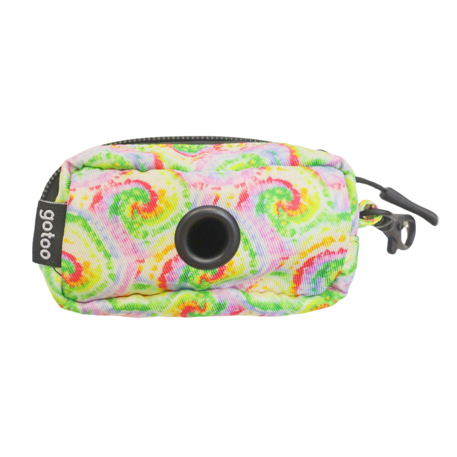 Gotoo Porta sacos de tela tie dye amarelo para cães