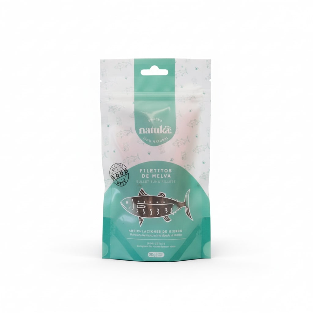 50 g Natuka Melva Filetitos Petisco Natural para cães e gatos