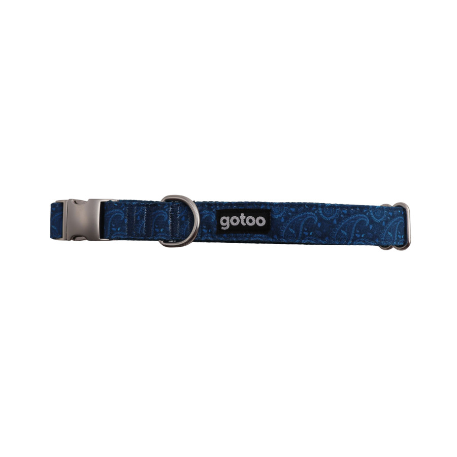 Gotoo Coleira estampada azul para cães