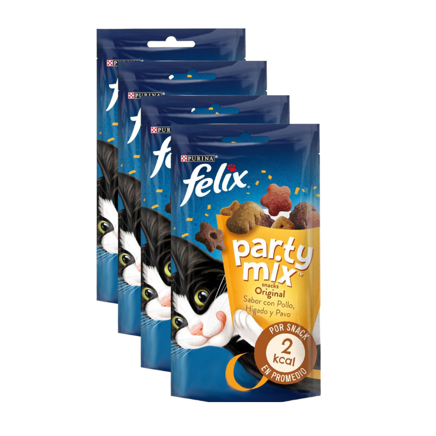 6 pacotes x 60 g Felix Biscoitos Party Mix para gatos Pack poupança!