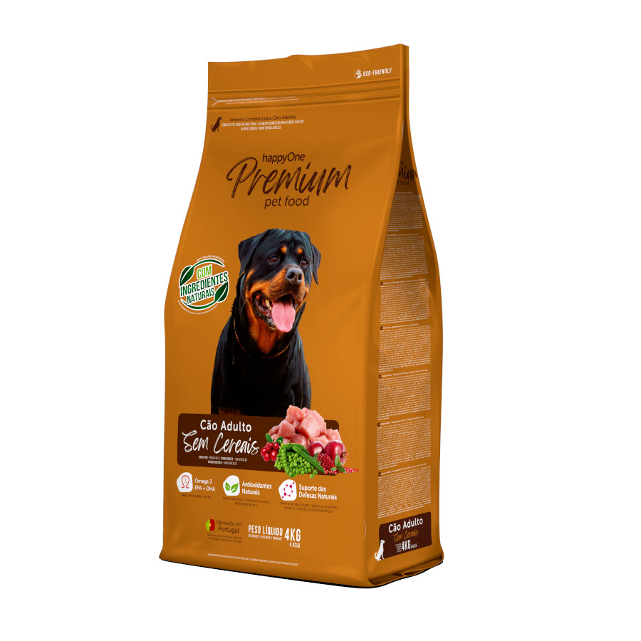 happyOne Premium Grain Free ração de frango para cães