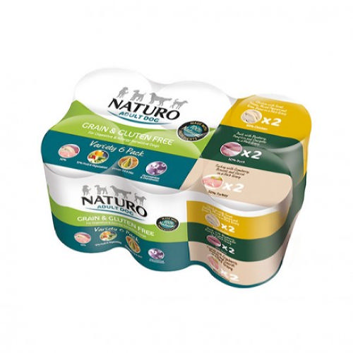 2.34 KG 6 terrinas x 390 g Naturo Grain Free latas para cães - Multipack 6
