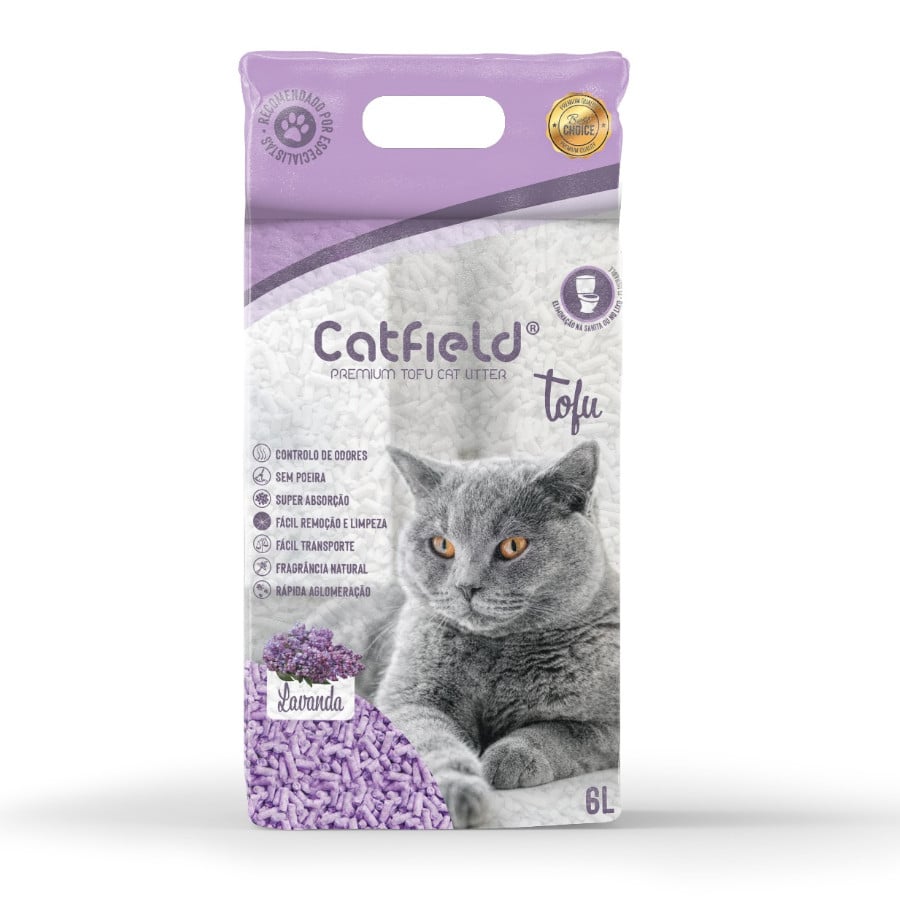 Catfield Tofu Areia Aglomerante Lavanda para gatos