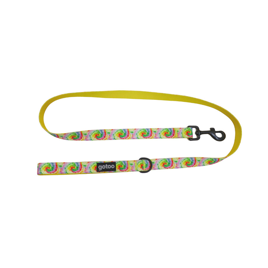 Gotoo Trela estampada tie die amarela para cães