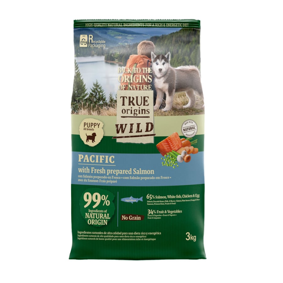 2 x 12 kg True Origins Wild Puppy Pacific ração para cães Pack poupança!