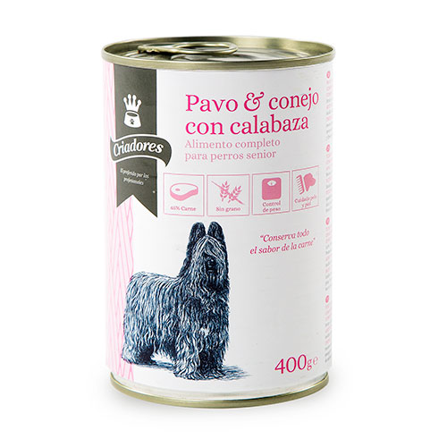 400 g Criadores Senior peru-coelho comida húmida cães