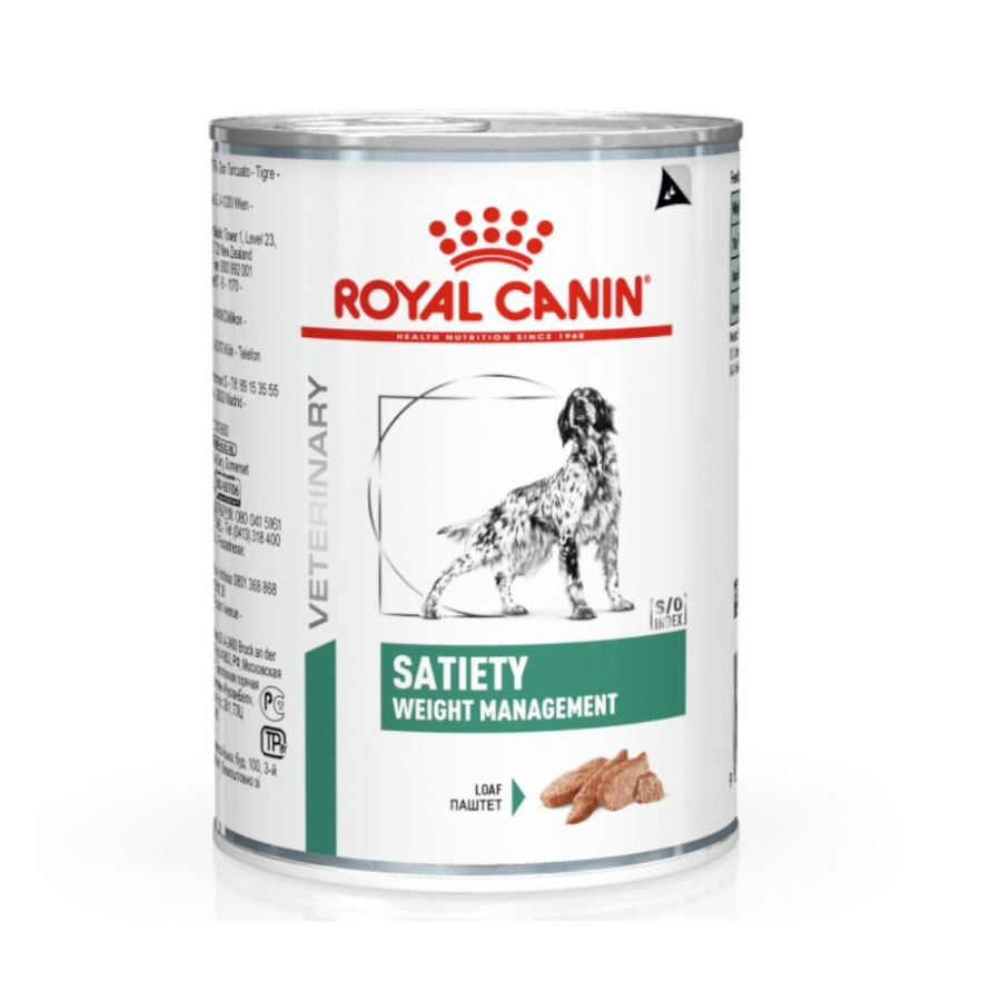 12 latas x 410 g Royal Canin Veterinary Satiety Weight Management Patê lata para cães Pack poupança!