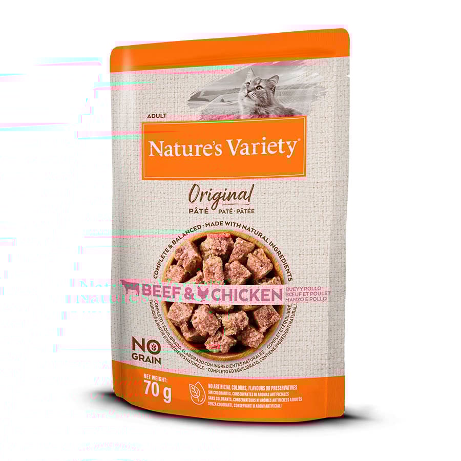 70 g Nature's Variety Original Adult carne de vaca e frango saquetas para gatos
