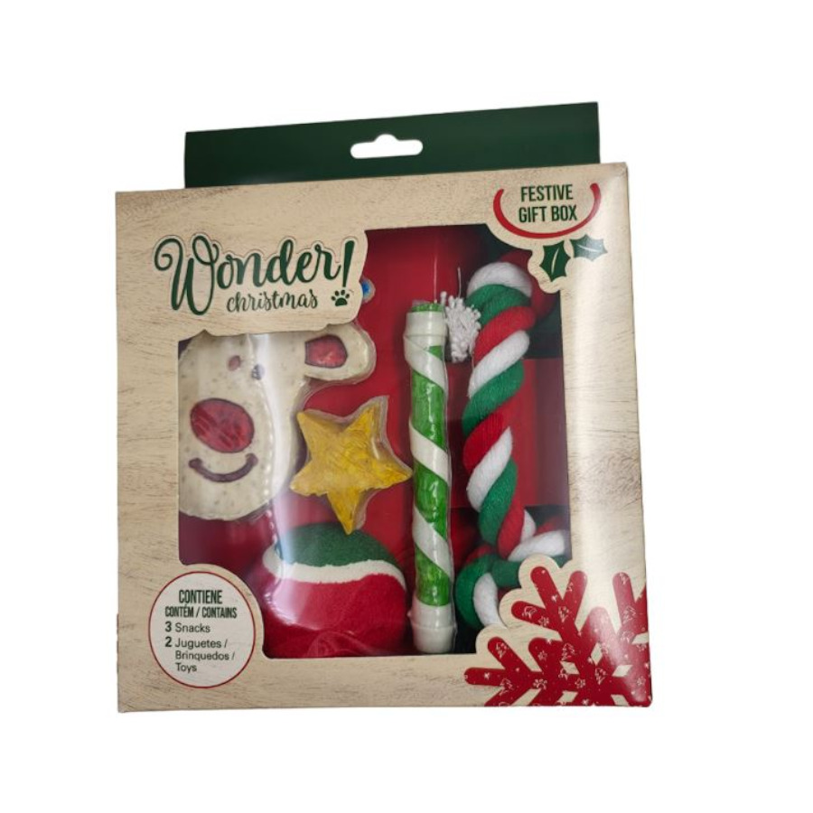 0.3 KG Wonder Christmas Caixa de presente de snacks de Natal para cães