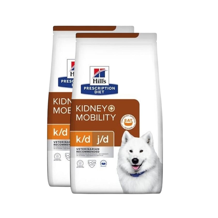 2 x 12 kg Hill's Prescription Diet Kidney + Mobility ração para cães Pack poupança!
