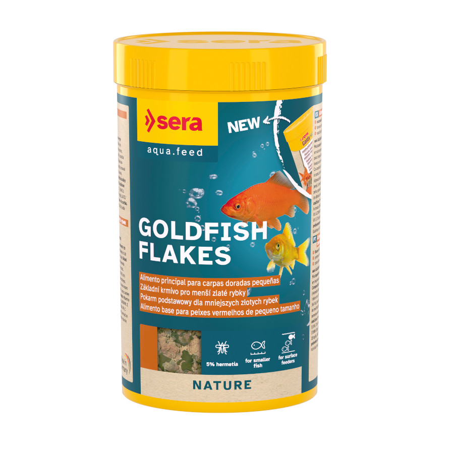 1 L Sera Goldy Nature flocos para peixes vermelhos