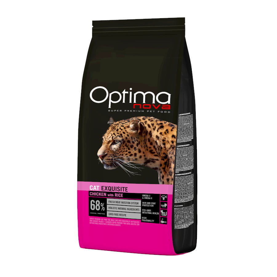 2 KG 2 kg Optima Nova Exquisite Frango e Arroz ração para gatos