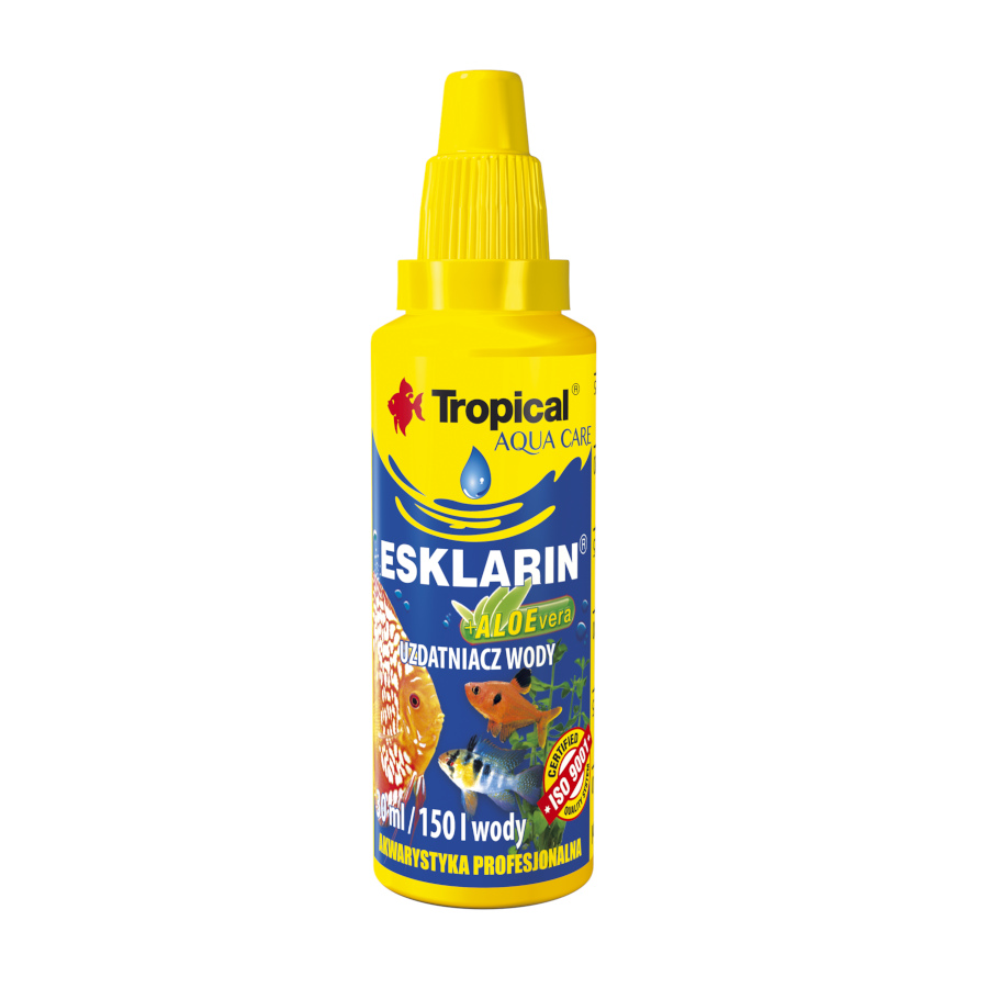30 ml Tropical Esklarin com Áloé Acondicionador de Agua para aquários de agua doce