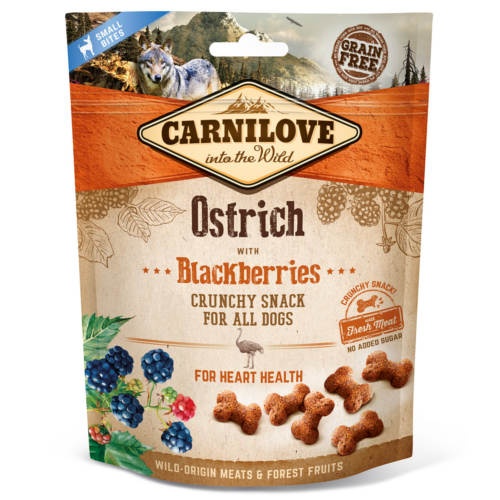 0.2 KG 200 g Carnilove Biscoitos Crunchy Avestruz e Amora Preta para cães