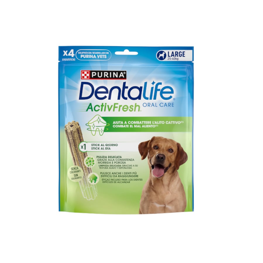 16 sticks Dentalife Snacks Dentários Large ActivFresh para cães Pack poupança!