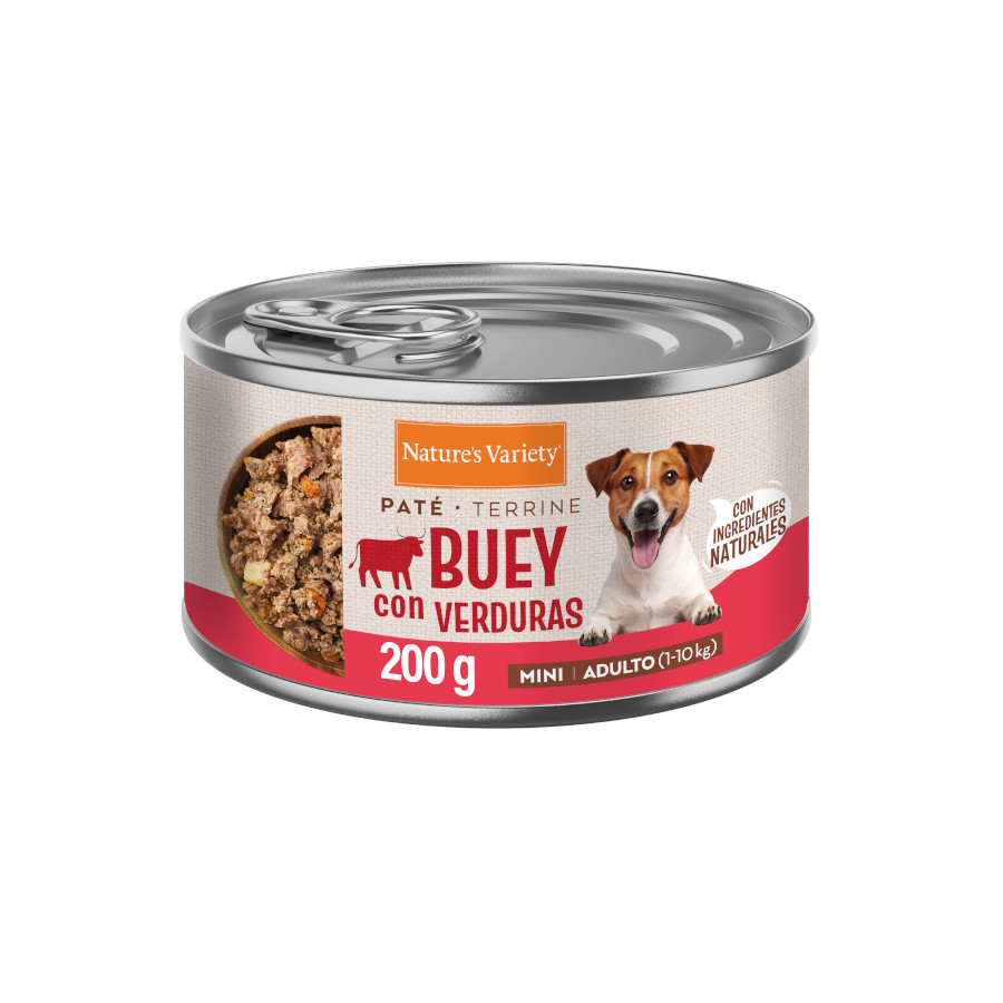 0.2 KG 200 gr Nature's Variety Paté Buey con Verduras Lata para perros adultos mini