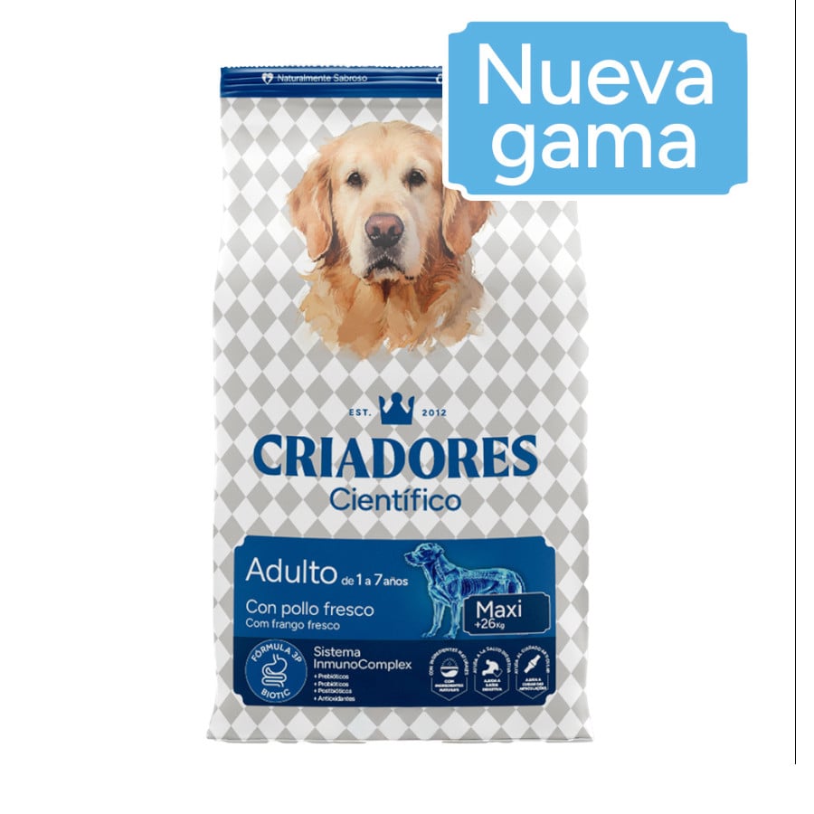 2 x 12 kg Criadores Científico Adulto Maxi Ração de frango para cães Pack Poupança!