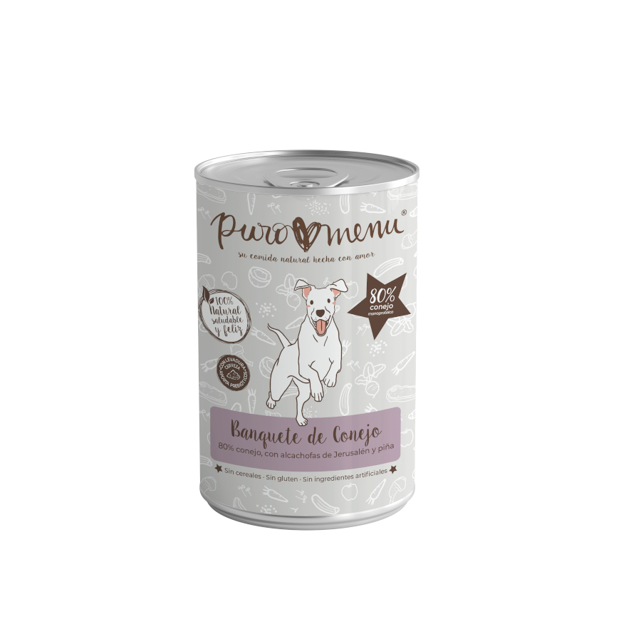 0.4 KG Puro Menu Bio Rabbit Banquet lata para cães