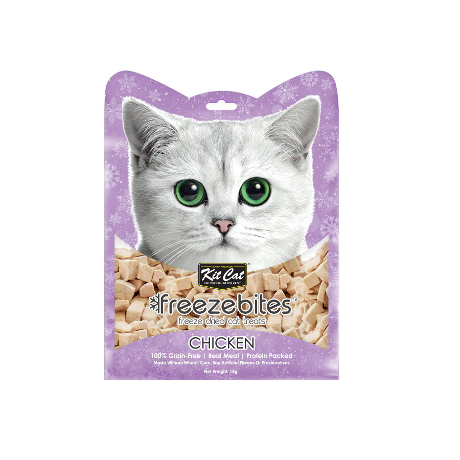 0.015 KG Kit Cat FreezeBites Snack liofilizado de frango para gatos