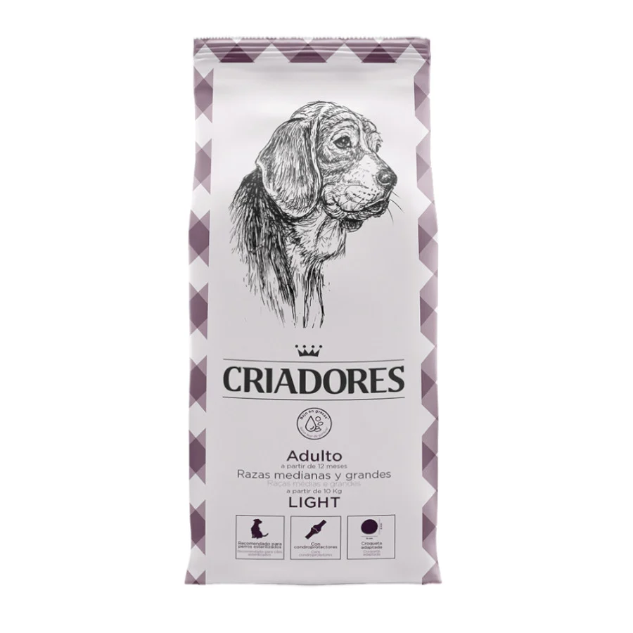 15 kg Criadores Adulto Light Frango ração para cães de porte médio e grande