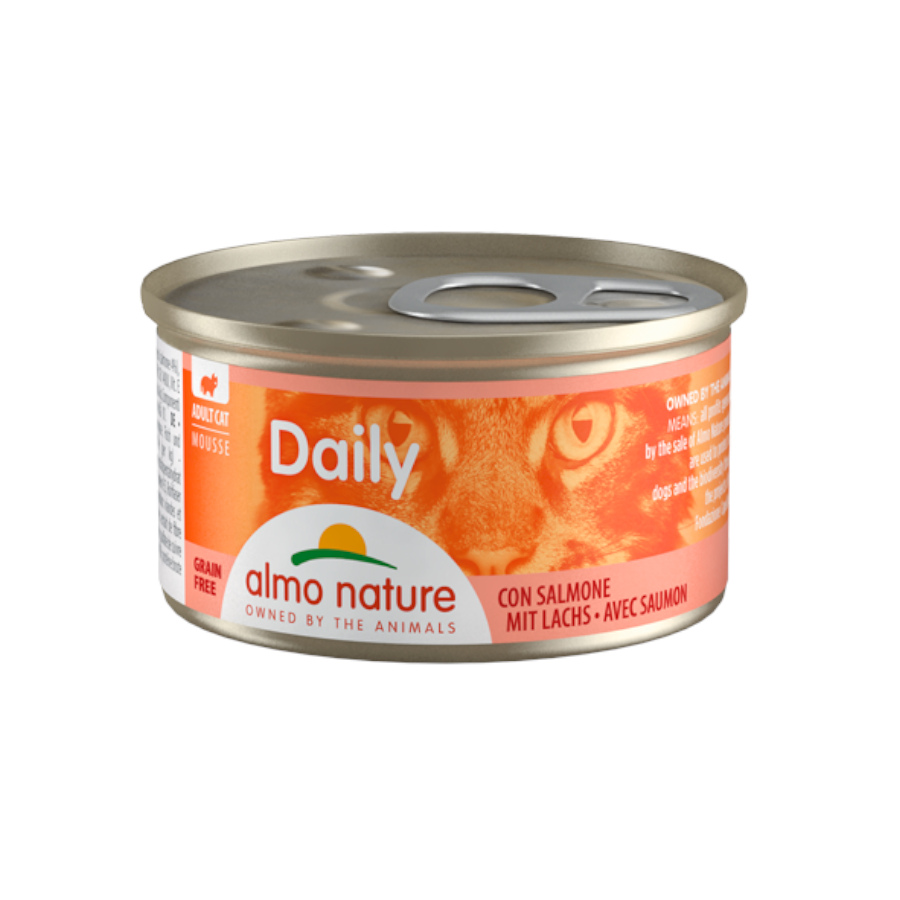 12 latas x 85 g Almo Nature Daily Mousse de Salmão lata para gatos Pack poupança!