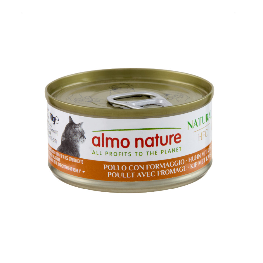 12 latas x 70 g Almo Nature HFC Frango e Queijo lata para gatos Pack poupança!