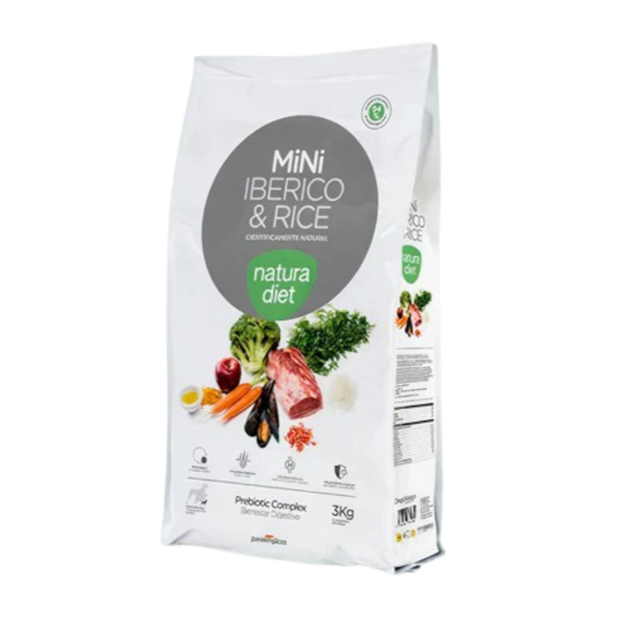 3 KG Natura Diet Mini Ração de Porco Ibérico e Arroz para cães