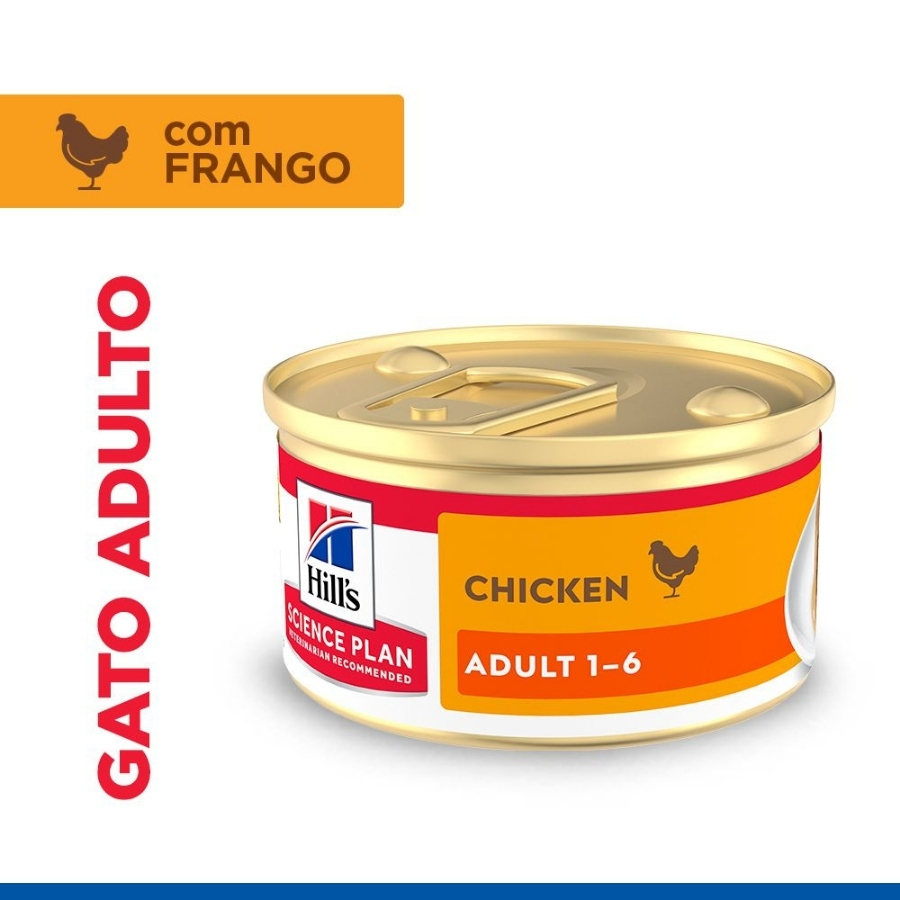 85 g Hill's Science Plan Adult Comida húmida Mousse de Frango em lata para gatos