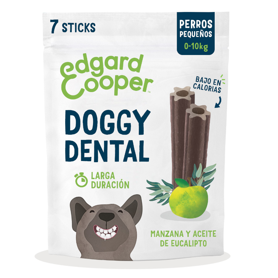 28 sticks EdgardyCooper Snacks Dentários Maçã e Eucalipto para cães de raça pequena Pack poupança!