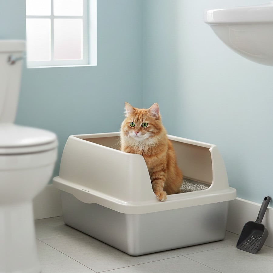 All For Paws Go Fresh Caixa de areia aço inoxidável para gatos