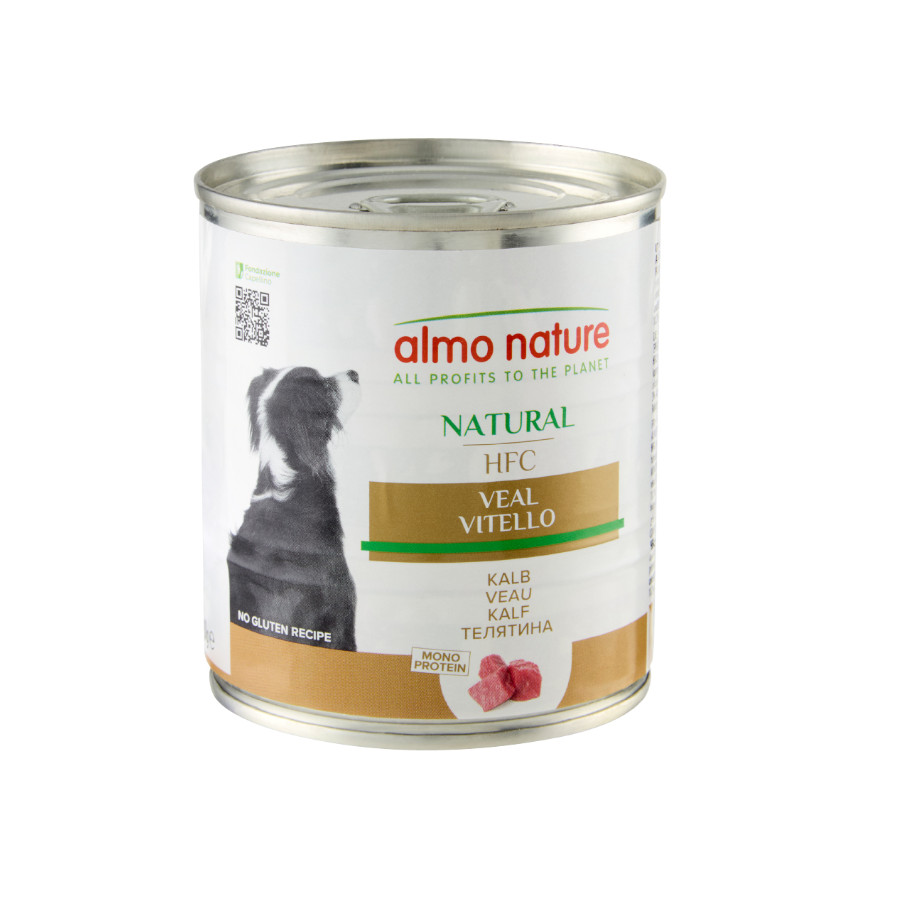 24 latas x 280 g Almo Nature HFC vitela lata para cães Pack poupança!