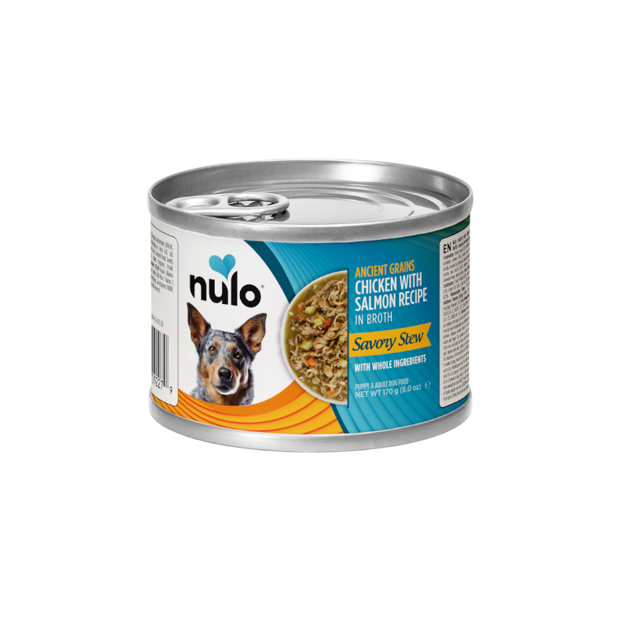 0.17 KG 170 g Nulo Comida húmida de Frango com Salmão em Caldo em Lata para cães