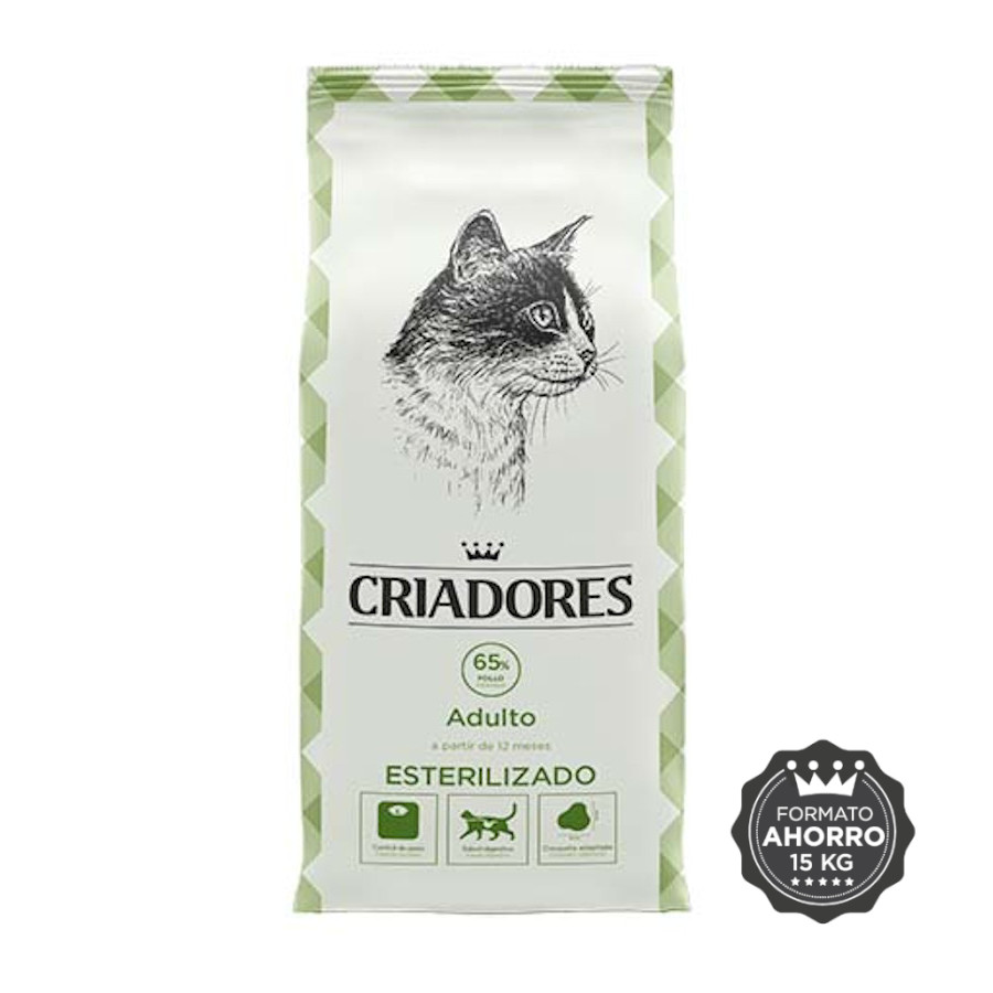 2 x 2.5 kg Criadores Adulto Esterilizado Frango ração para gatos Pack poupança!