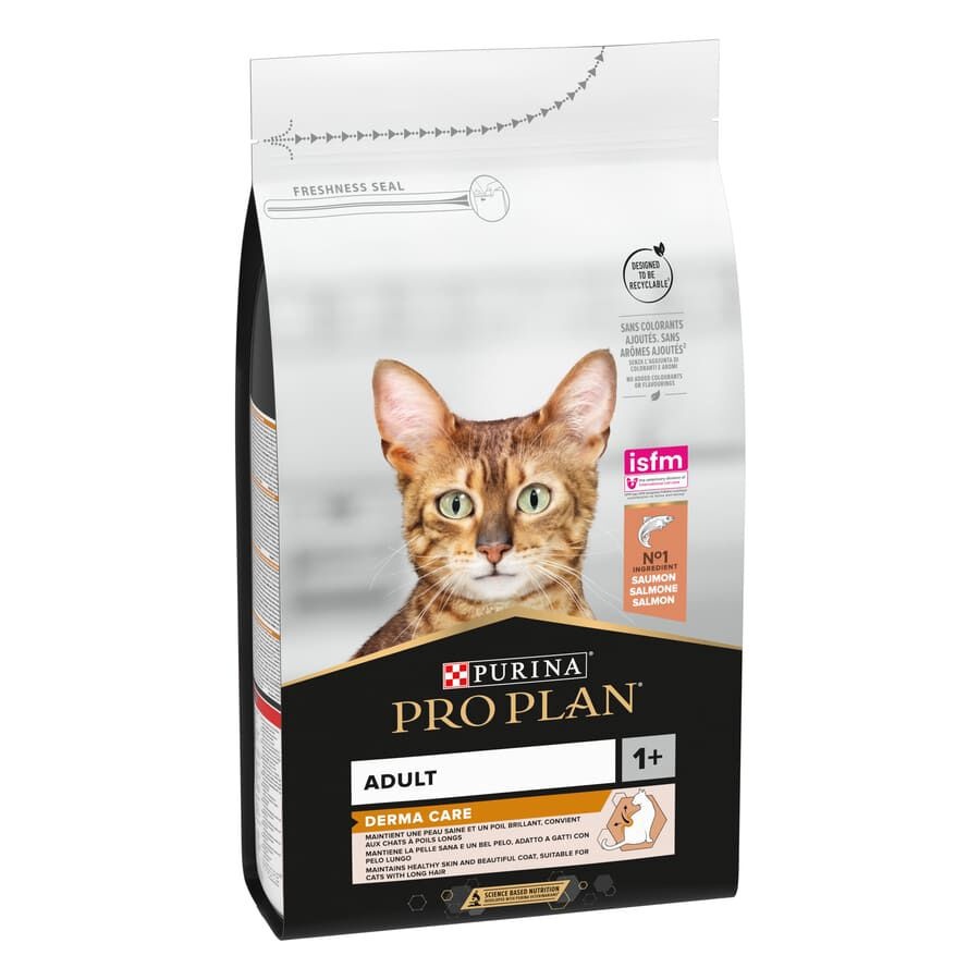 1.5 KG Pro Plan Derma Plus Hairball Control Salmão ração para gatos