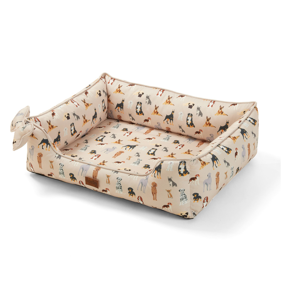Leeby Cama estampada ortopédica para cães