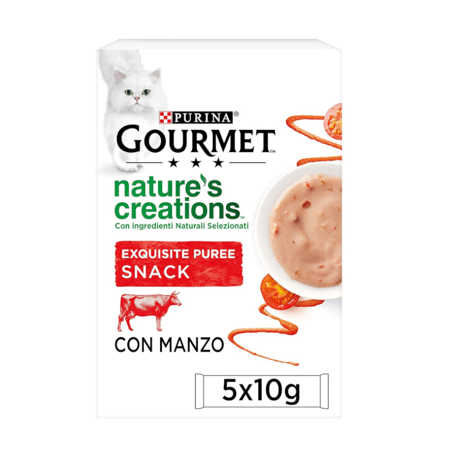30 saquetas x 10 g Gourmet Nature's Creations Snack Húmido de Boi para gatos Pack poupança!