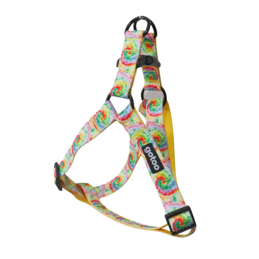 Gotoo Peitoral estampado tie-dye amarelo para cão