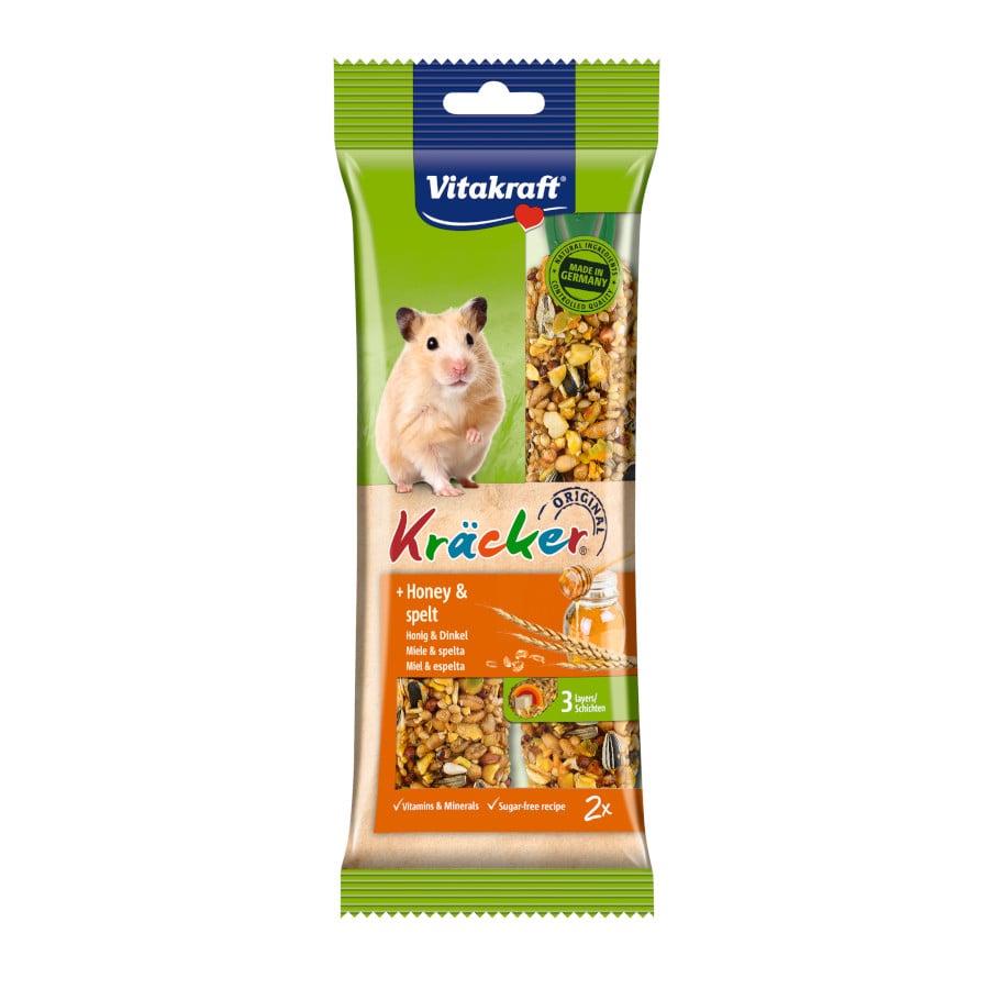 2 sticks Vitakraft Kräcker Barras Mel e Sésamo para hamsters
