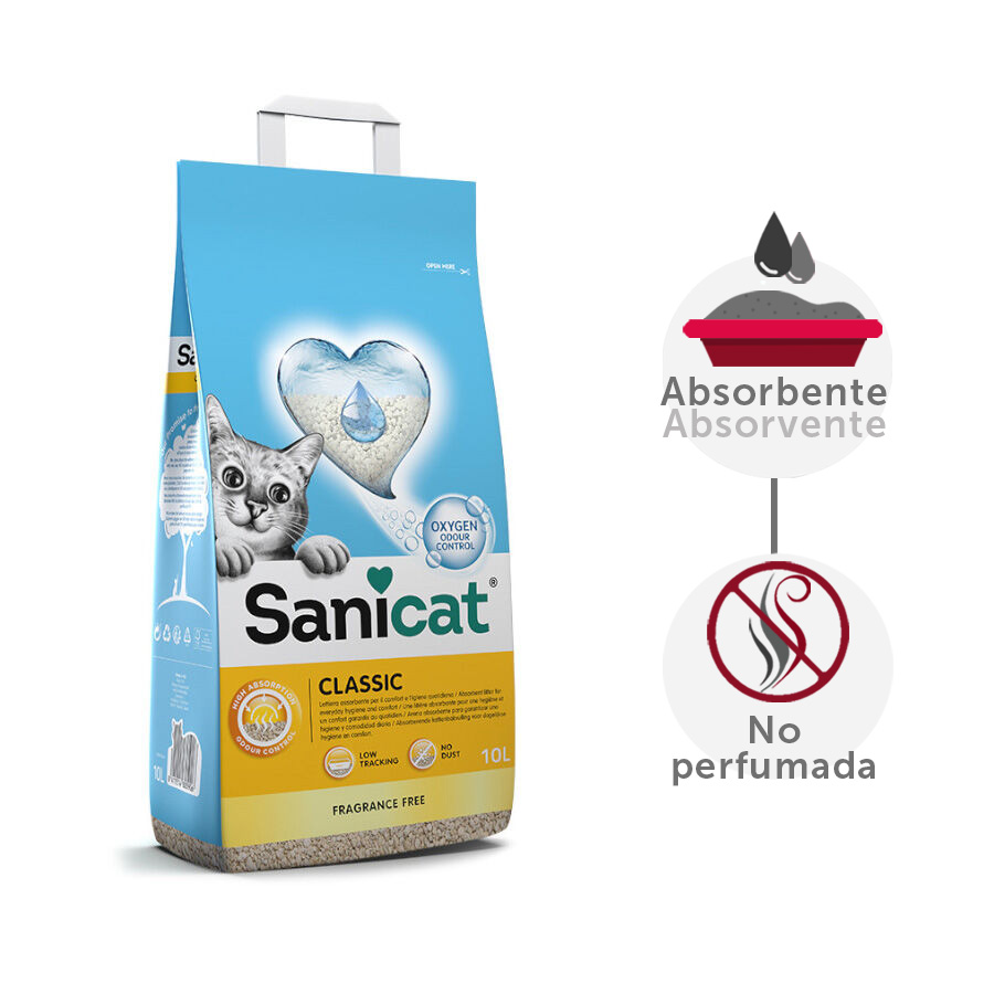 2 x 10 L Sanicat Classic Areia Absorvente Pack poupança!