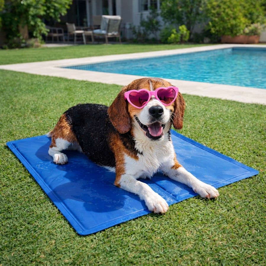 Summer Vibes Manta Refrescante Azul para cães