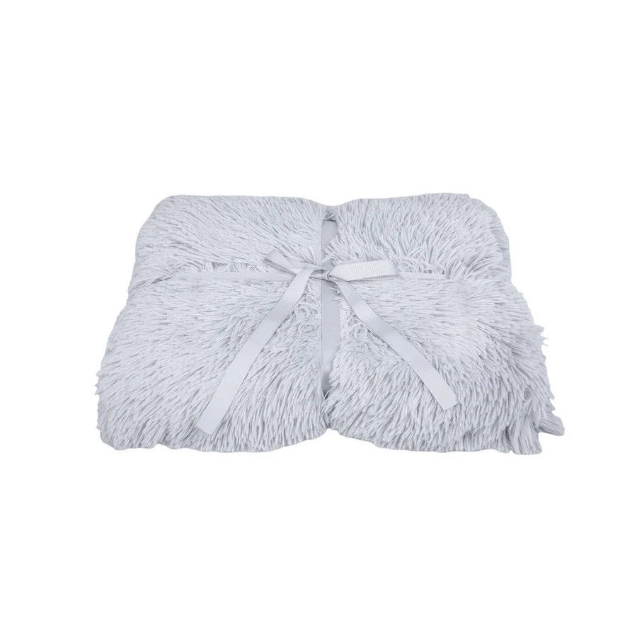 Leeby Manta Anti Stress Suave Cinzenta para cães