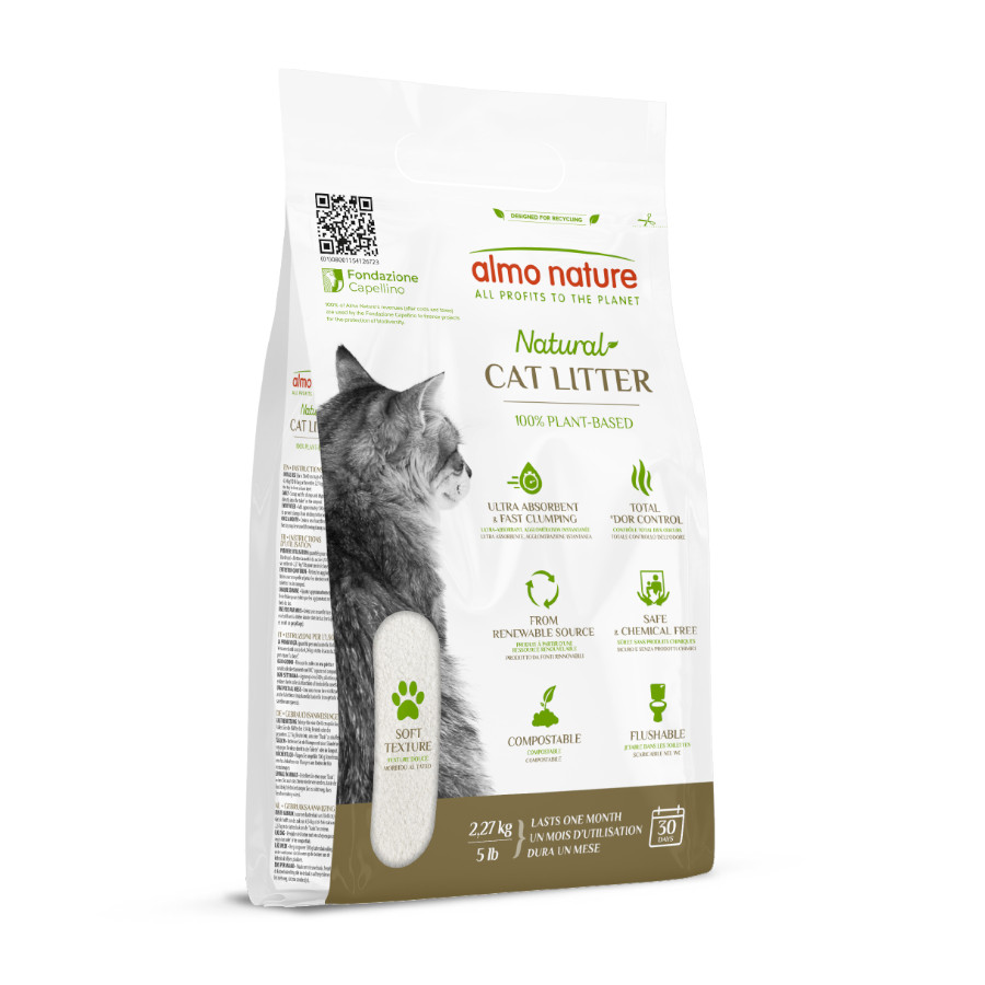 2 x 4.54 kg Almo Nature Natural Soft Texture Areia para gatos - Pack poupança!
