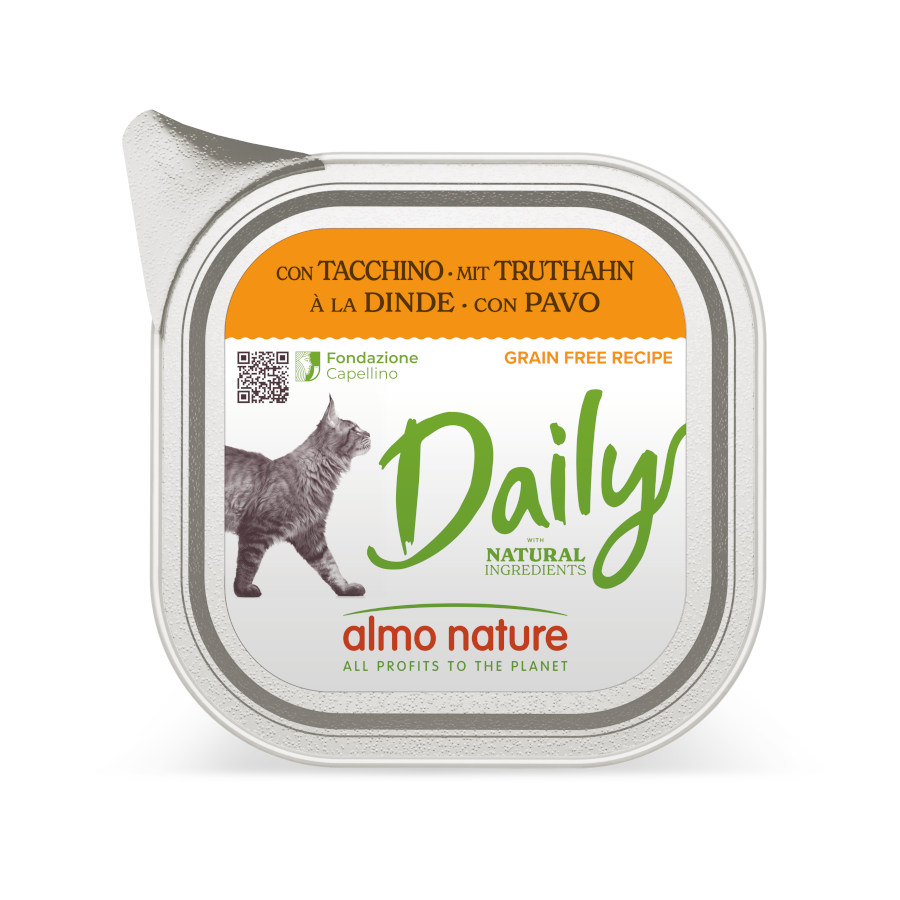 0.1 KG 100 g Almo Nature Daily Grain Free Turkey para gatos