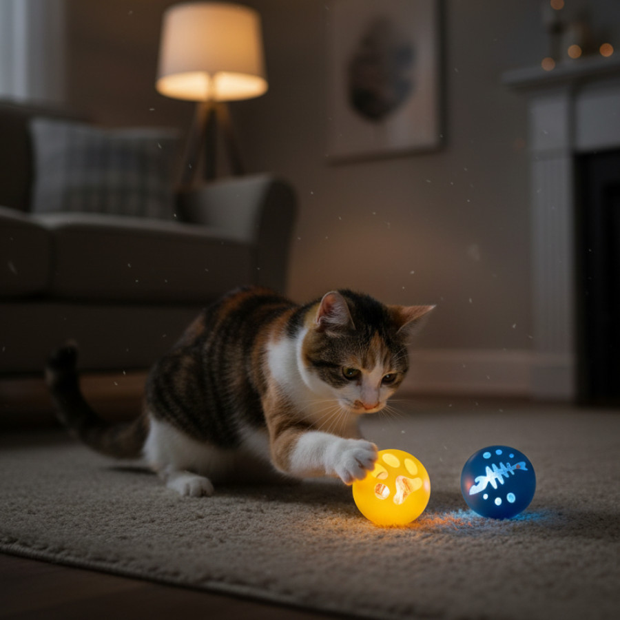 Tootoy! Chase & Play Bolas com LED para gatos