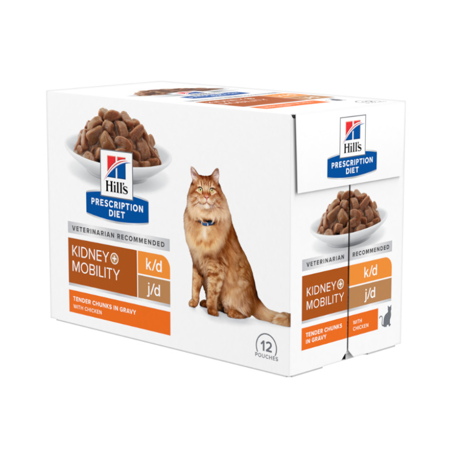 24 saquetas x 85 g Hill's Prescription Diet k/d + Mobility Frango saqueta para gatos Pack poupança!