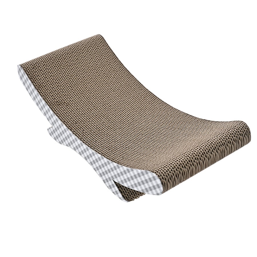 Leeby Remy Rocker arranhador de cartão horizontal com padrão vichy para gatos